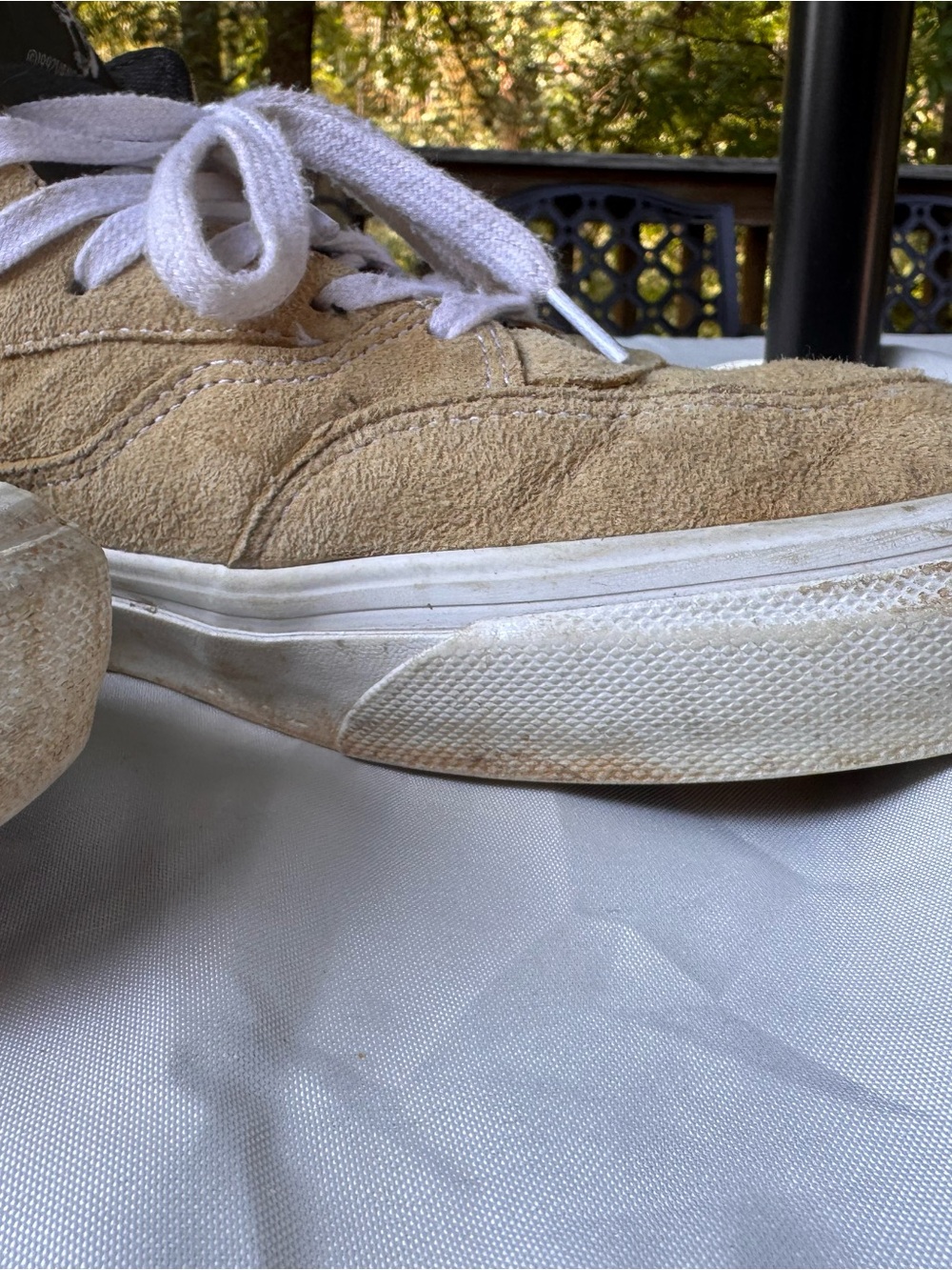Vans Half Cab Suede Sneakers in Tan and Black with White Laces - Picture 6 of 12